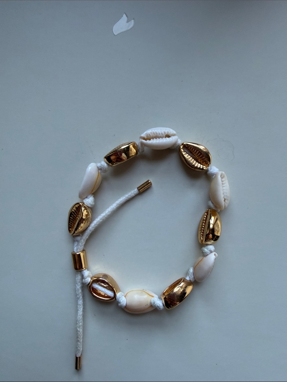 J. Crew White and Gold Cowrie Shell Bracelet